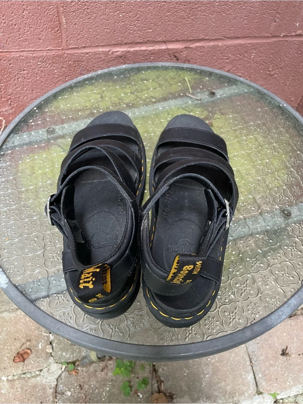 Dr Martens Blaire Platform Black Sandals Size 8